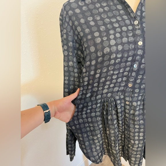 APNY 100% Organic Cotton Polka Dot Button-Up Tunic - Picture 5 of 10